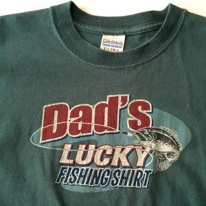 Dad’s Lucky Fishing Shirt, size Medium
